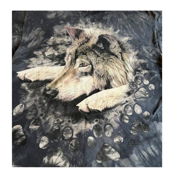The Mountain Chief Seattle Vintage 90s L Single Stitch tie-dye Tshirt Wolf Moon - Picture 1 of 7